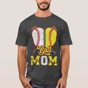 Camiseta Mãe de Ambos Bola Mãe Metade Softbol Metade Beiseb