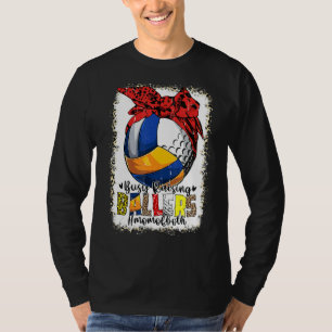 Camiseta Mãe De Ambos Golfe De Voleibol Ocupado Fazendo Bal