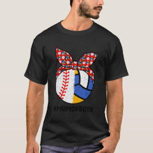 Camiseta Mãe De Ambos Os Bairros De Voleibol Orgulhosos