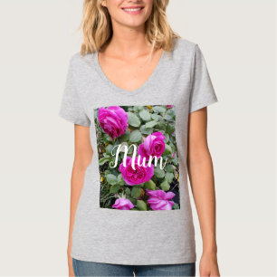 Camiseta Mãe de aniversário T-Shi, Rosa de pintura rosa b