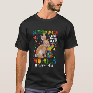 Camiseta Mãe de Autista Criando Coelho Herói Conscientizaçã