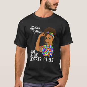 Camiseta Mãe de Autista Indestrutível Fita de Puzzle Autist