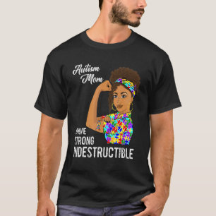 Camiseta Mãe de Autista Indestrutível Fita de Puzzle Autist