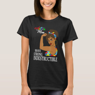 Camiseta Mãe de Autista Indestrutível Fita de Puzzle Autist