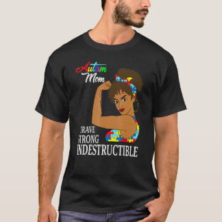 Camiseta Mãe de Autista Indestrutível Fita de Quebra-Cabeça