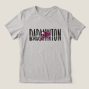 Camiseta Mãe de Badminton Texto em Camadas Negrito