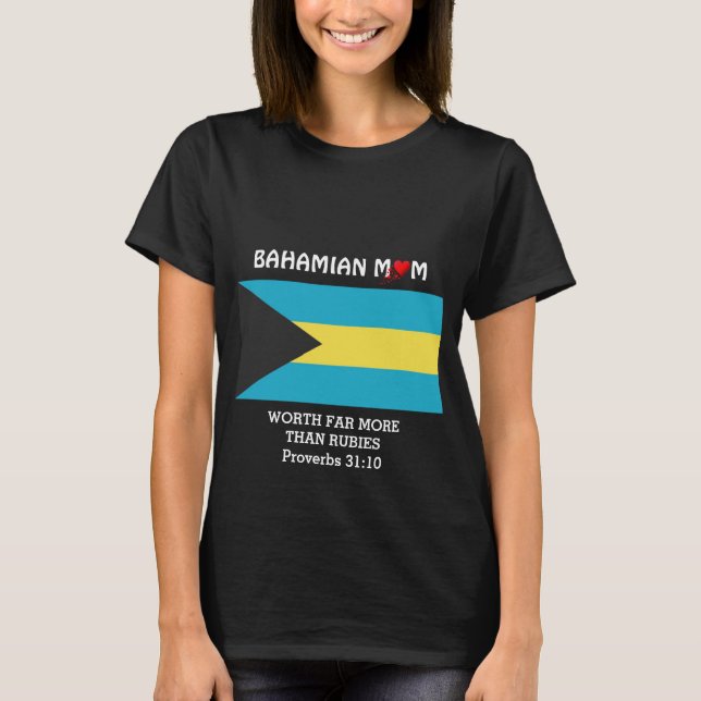 Camiseta MÃE DE BAHAMAS vale mais do que rubis PROV 31 Blac (Frente)
