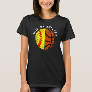 Camiseta Mãe De Ballers De Basquete De Softball