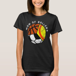 Camiseta Mãe De Ballers De Futebol De Softball Mãe