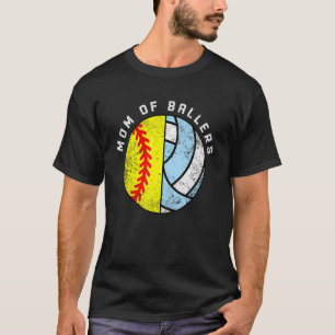 Camiseta Mãe De Ballers De Voleibol De Softball