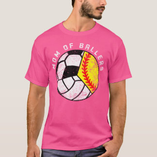 Camiseta Mãe De Ballers Engraçado Jogador De Voleibol Softb