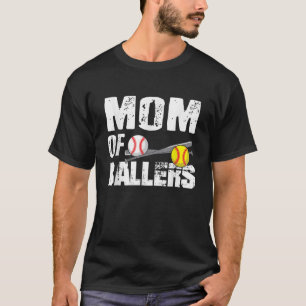 Camiseta Mãe De Ballers Engraçado Jogo Softball De Baseball
