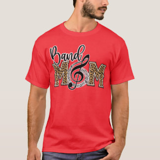 Camiseta Mãe de Banda Estampa de Leopardo Orgulhosa Mãe de 