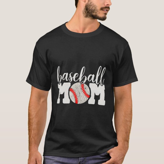Camiseta Mãe de Baseball Aplaudindo Mãe De (Frente)
