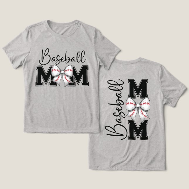 Camiseta Mãe de Baseball Coquette Bonito (Design Frente e Verso)