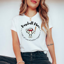 Camiseta Mãe de Baseball: Muito Amor, Suporte Infinito