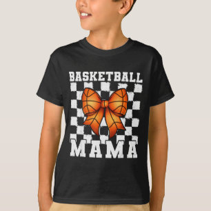 Camiseta Mãe de Basquete Coquette Bow Dia de Jogo Divertido