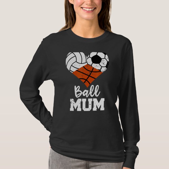 Camiseta Mãe de basquete de futebol de futebol de Mãe de bo (Frente)