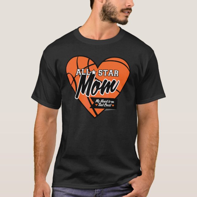 Camiseta Mãe de basquetebol em estrela (Frente)