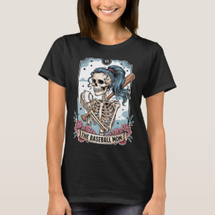 Camiseta mãe de beisebol cartão tarot esqueleto mãe de beis