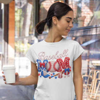 Camiseta Mãe de Beisebol Falso Estilo de Fio 