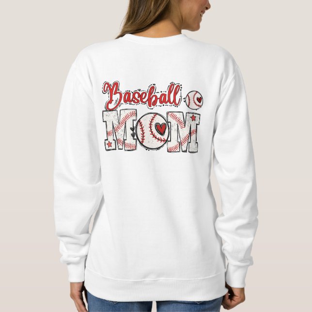 Camiseta Mãe de beisebol fofa (Verso)
