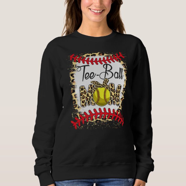 Camiseta Mãe de Bola de Tee Mãe de Softball Leopardo Sangra (Frente)