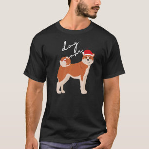 Camiseta Mãe de cachorro Akita vermelho e branco Natal