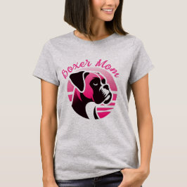 Camiseta Mãe de Cachorro Boxer de Rosa
