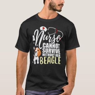 Camiseta Mãe de Cachorro Enfermeira Beagle Amamentando Para