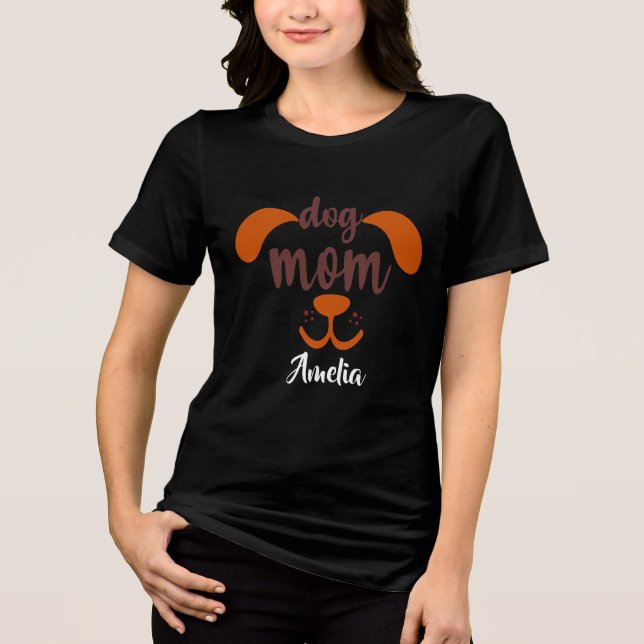 Camiseta Mãe de Cachorro Engraçada Nome Personalizado  (Frente)