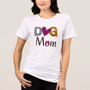 Camiseta Mãe de Cachorro Estampa de Leopardo / Amante de Ca