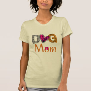 Camiseta Mãe de Cachorro Estampa de Leopardo/Presente de Am