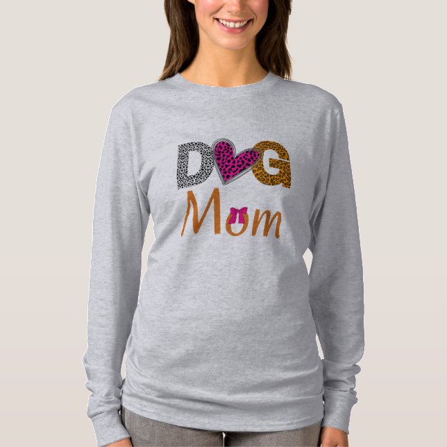 Camiseta Mãe de Cachorro Estampa de Leopardo/Presente de Am (Frente)
