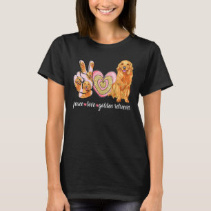 Camiseta Mãe de Cachorro Fofo Dia das Mães Paz Amor Golden
