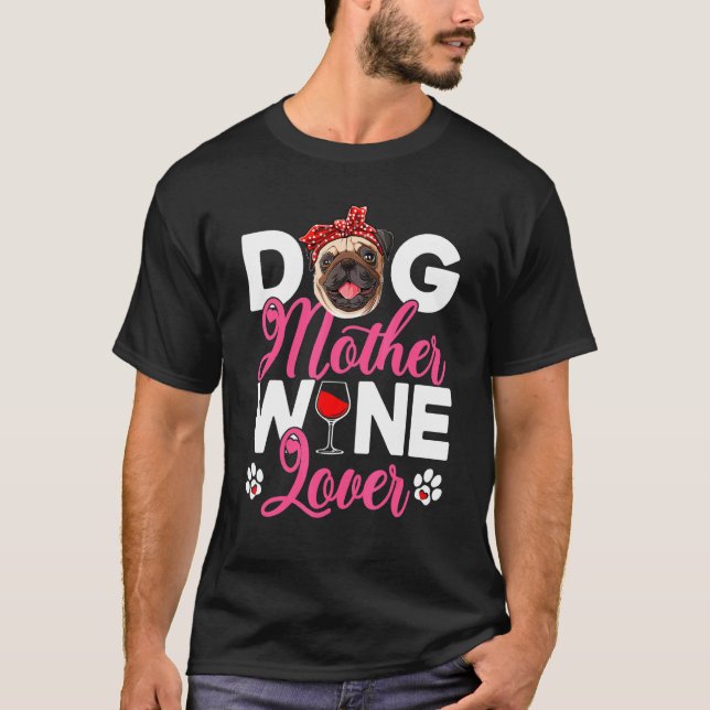 Camiseta Mãe de cachorro fofo Pug Dia das Mães 1 (Frente)