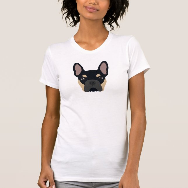 Camiseta Mãe de Cachorro Frenchie Preto e Marrom (Frente)