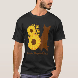 Camiseta Mãe de Cachorro Girassol - Pastor Alemão Alsaciano