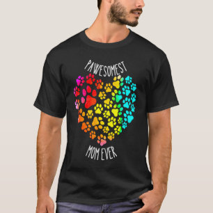 Camiseta Mãe de Cachorro Mãe de Gato Mãe Mais Pawesomosa de