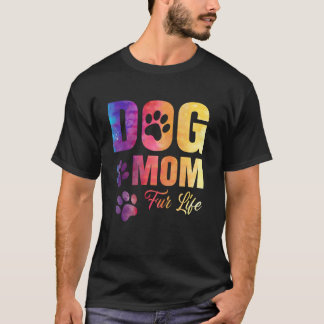 Camiseta Mãe de Cachorro Mama Tie Dye Cachorro Garotas Mulh