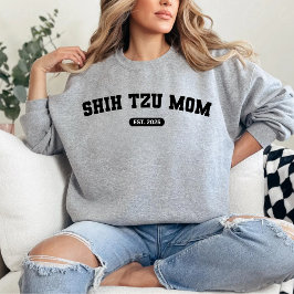 Camiseta MÃE de Cachorro MOM SHIH TZU Amortecedor de Ano de