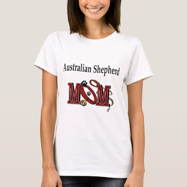 Camiseta Mãe de Cachorro Pastor Australiano (Frente)