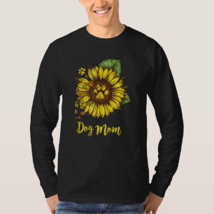 Camiseta Mãe de Cachorro Patas de Cachorro Girassol Mãe de
