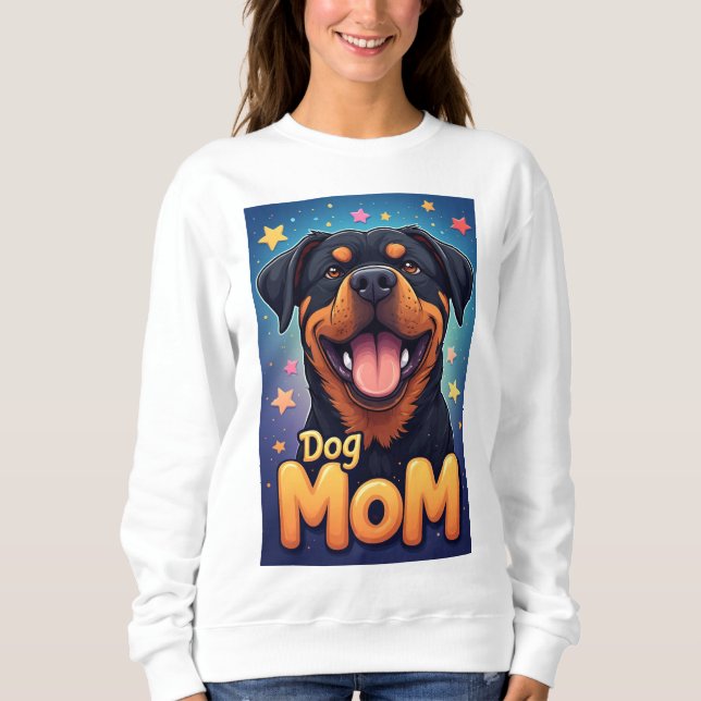 Camiseta Mãe de Cachorro Rottweiler Sorridente (Frente)