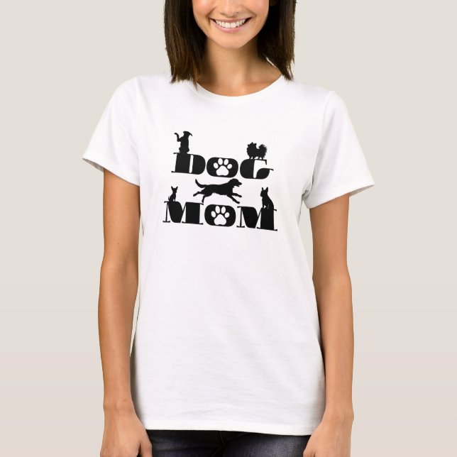 Camiseta Mãe de Cachorro Silhueta de Cachorro Impressão de  (Frente)
