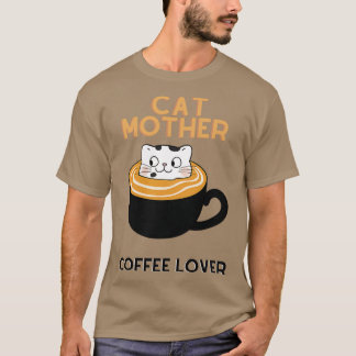 Camiseta Mãe de café de gato amante 5