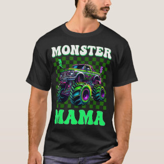 Camiseta Mãe De Caminhão Monstro Mamãe Do Menino Aniversari