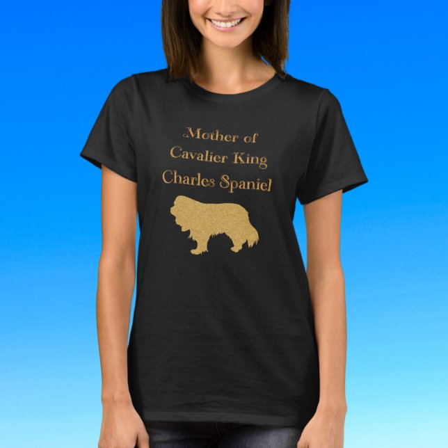 Camiseta Mãe De Cavalier King Charles Spaniel Dourado (Criador carregado)