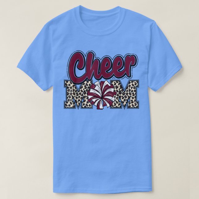 Camiseta Mãe de Cheerleader Letras de Leopardo Marrom Cheer (Frente do Design)