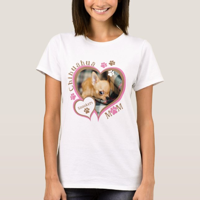 Camiseta Mãe de Chihuahua Foto Personalizada (Frente)